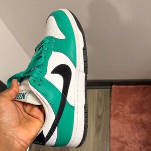 Nike Teal and White Sneakers with Black Swoosh